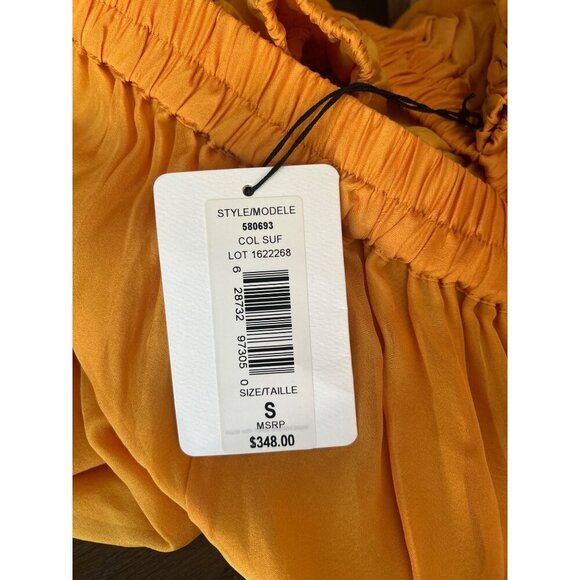 AMUR Rosalina Silk Off The Shoulder Crop Top Sunflower Womens Size Small - Picture 9 of 10